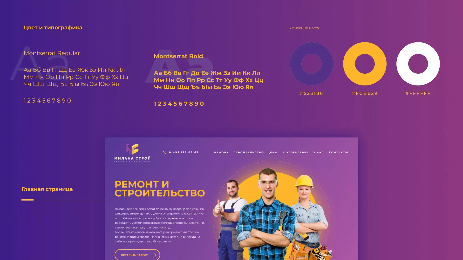 Разработка сайта строительной компании «Милана-Строй» в Хадыженске