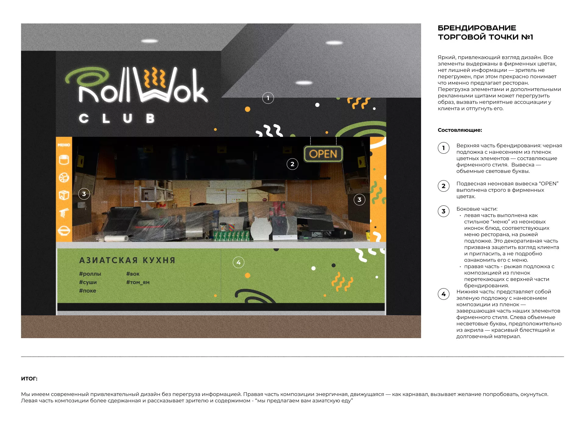Брендирование торговых точек суши-бара «Roll Wok Club» в Хадыженске