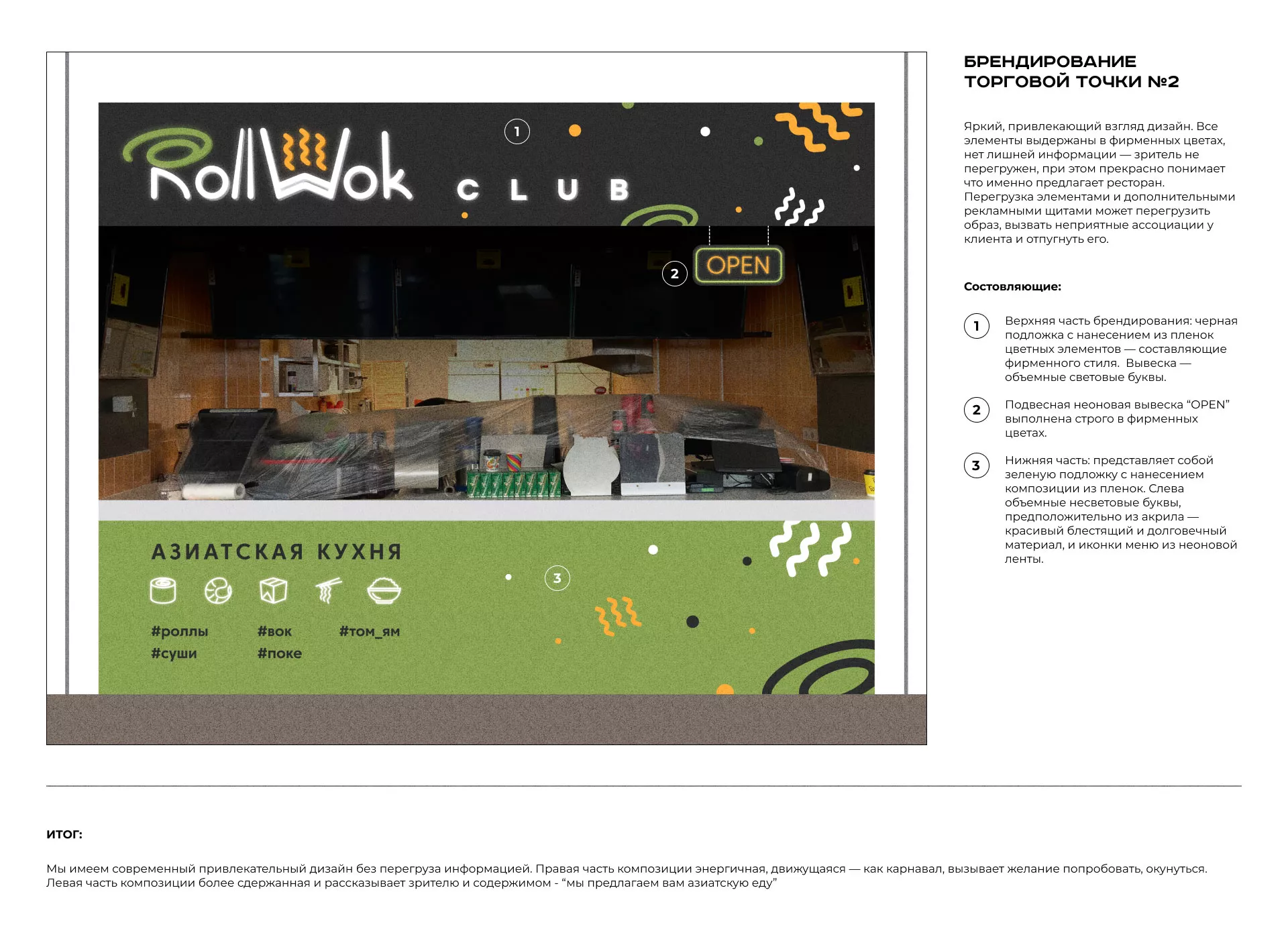Брендирование торговых точек суши-бара «Roll Wok Club» в Хадыженске